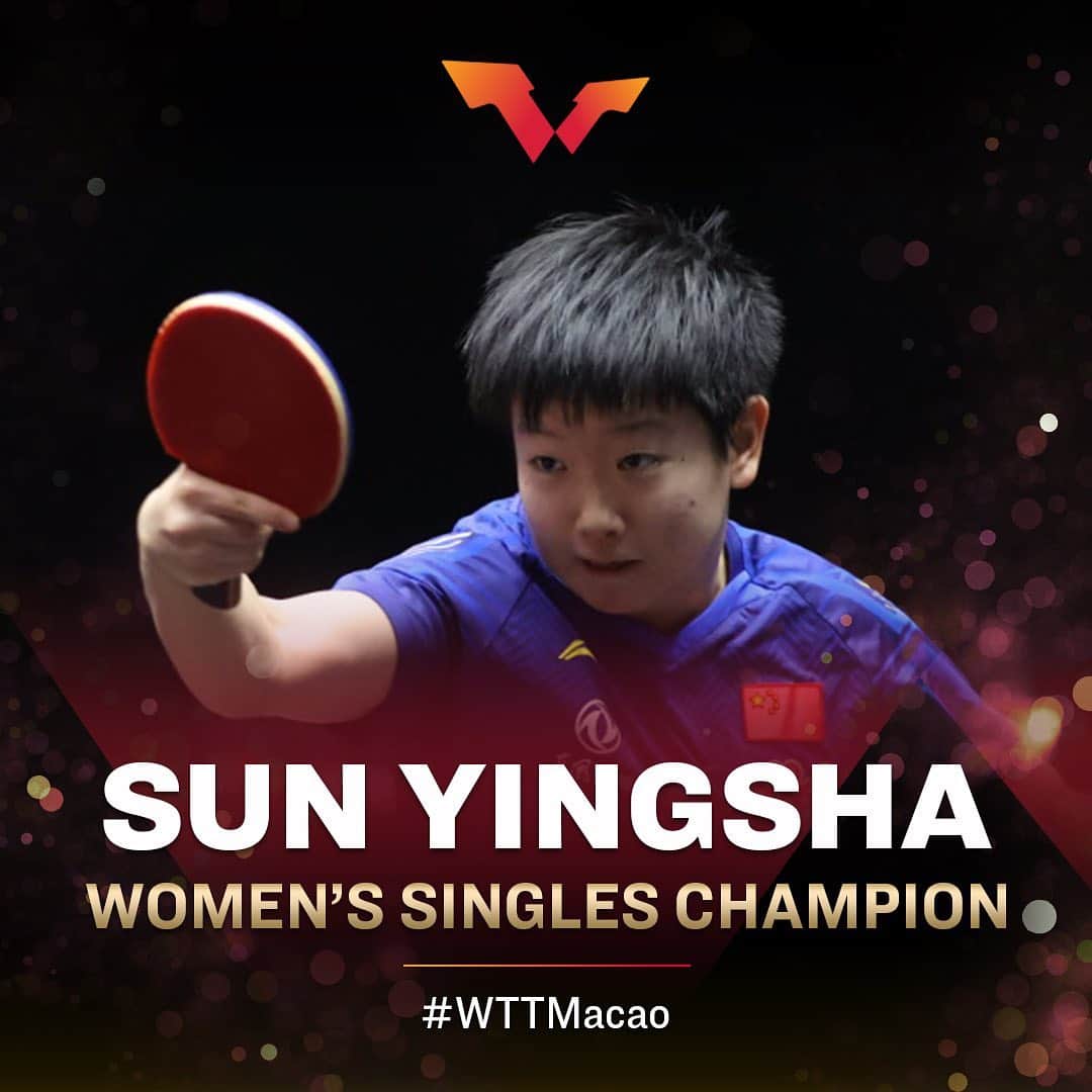 ITTF Worldさんのインスタグラム写真 - (ITTF WorldInstagram)「🏆 SUN YINGSHA is WOMEN'S CHAMPION at #WTTMacao!!!   She defeats Chen Xingtong 5-1 in the final 💪 Congratulations!」11月29日 20時45分 - wtt