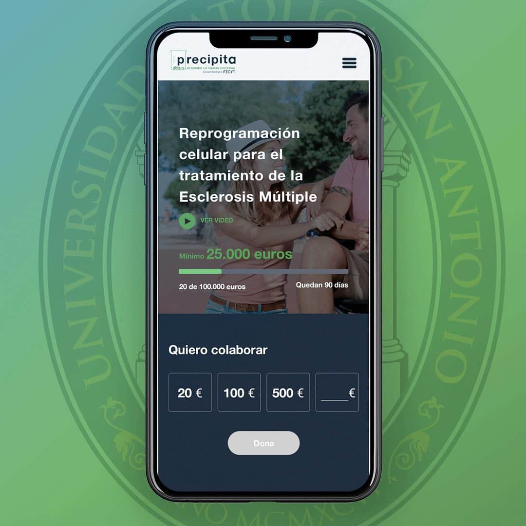 ミレイア・ベルモンテ・ガルシアのインスタグラム：「Colabora con la campaña de #crowdfunding que ha lanzado la @ucam_universidad para poner en marcha una investigación contra la #EsclerosisMúltiple 👇🏻👇🏻👇🏻 www.precipita.es ¡Muchas gracias a todos!」