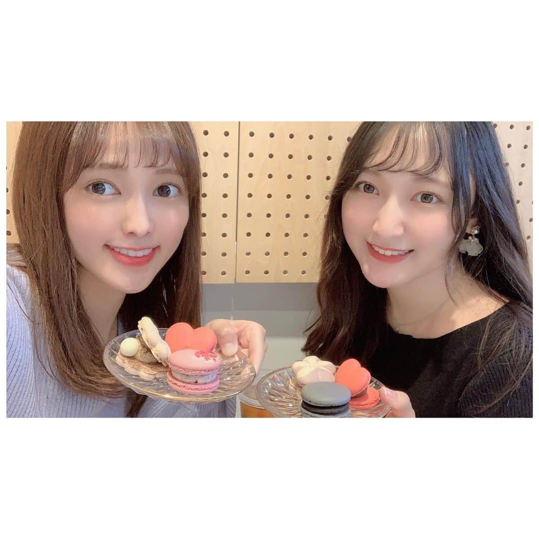 松永杏奈のインスタグラム：「可愛いマカロン☺︎ どの種類にするのか何個選ぶのか永遠と迷ってたw . . . . . . . #o型 #優柔不断」