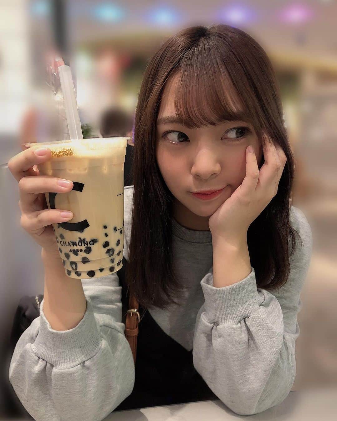 山田寿々のインスタグラム：「😚👌🖤﻿ ﻿ #17kg #イチナナキログラム #ワンピース #タピオカ」