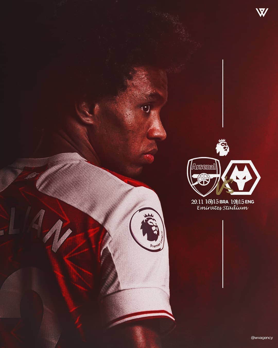 ウィリアンのインスタグラム：「Matchday! 💪👊 #arssnalfc #premierleague #gunners #W12」
