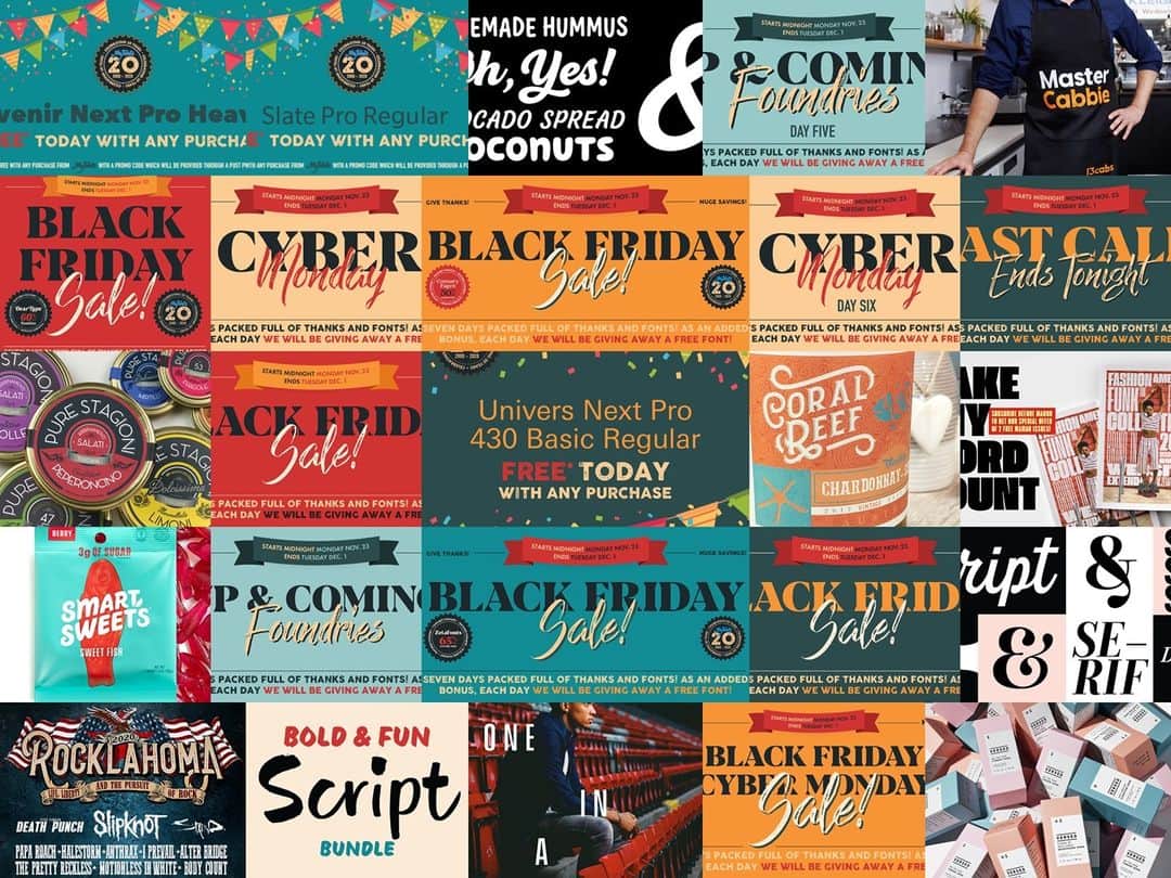 myfontsのインスタグラム：「Tomorrow is the day – #CyberMonday – the penultimate day before the end of this year’s bigger-than-ever #BFCMFontSale. If you want to save, take a look at the big discounts currently on offer; if you prefer NOT to save, however, definitely don’t visit this URL: https://bit.ly/2IKEGPE」