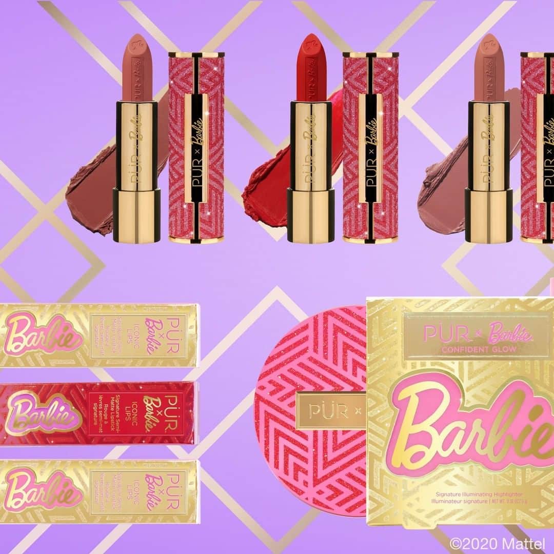 バービーのインスタグラム：「Pure glitz. Pure glam. PÜR x #Barbie. Shop the collection, now available at @ultabeauty.」