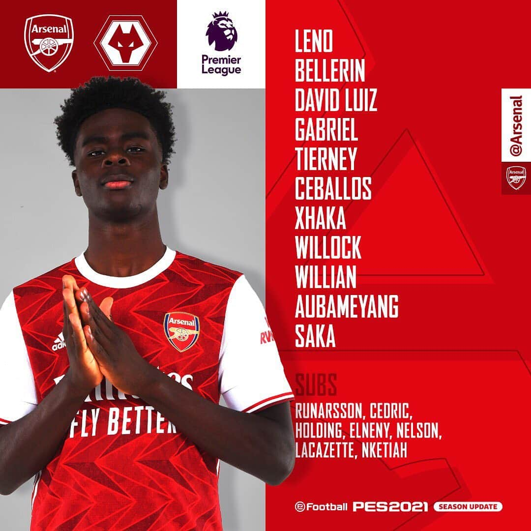 アーセナルFCさんのインスタグラム写真 - (アーセナルFCInstagram)「📋 Team news in and Saka is back 🙌  #arsenal #saka #gunners  #coyg #arsenalfc」11月30日 3時18分 - arsenal