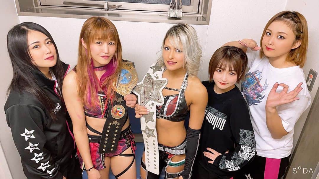 のインスタグラム：「応援きてくれたみんなありがとね！！  ‎ドンナデルモンド  ‎は最高のユニット✨最高のメンバー✨  ‎東北のみなさんまた会いましょう😊  ‎マラミン　サラマポ  ‎シゲー٩( 'ω' )و⭐️  ‎⁦‪#stardom‬⁩ ⁦‪#DDM‬⁩ #prowrestling」