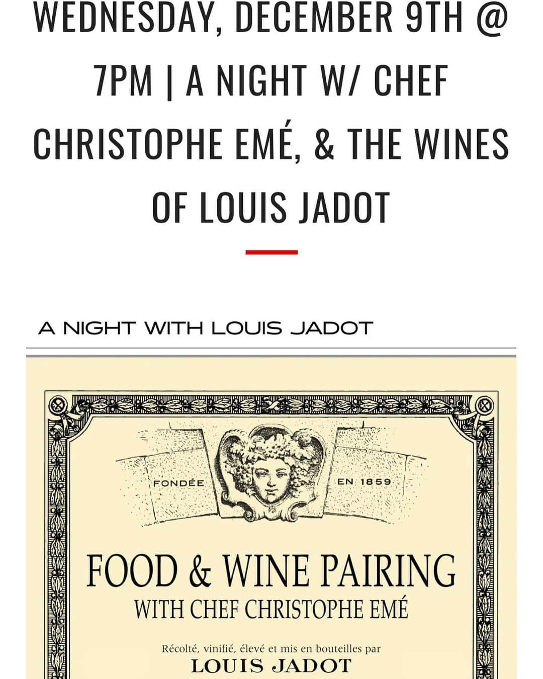 ジェリー・ライアンのインスタグラム：「LA peeps, this ones for you! My amazing hubby is teaming up with  @merchantofwine to offer a multi-course dinner with wine pairings by @louisjadot and a zoom wine class on Wed. Dec 9th! Sign up and get all the details at https://bit.ly/2Jnic7k  @chefeme」