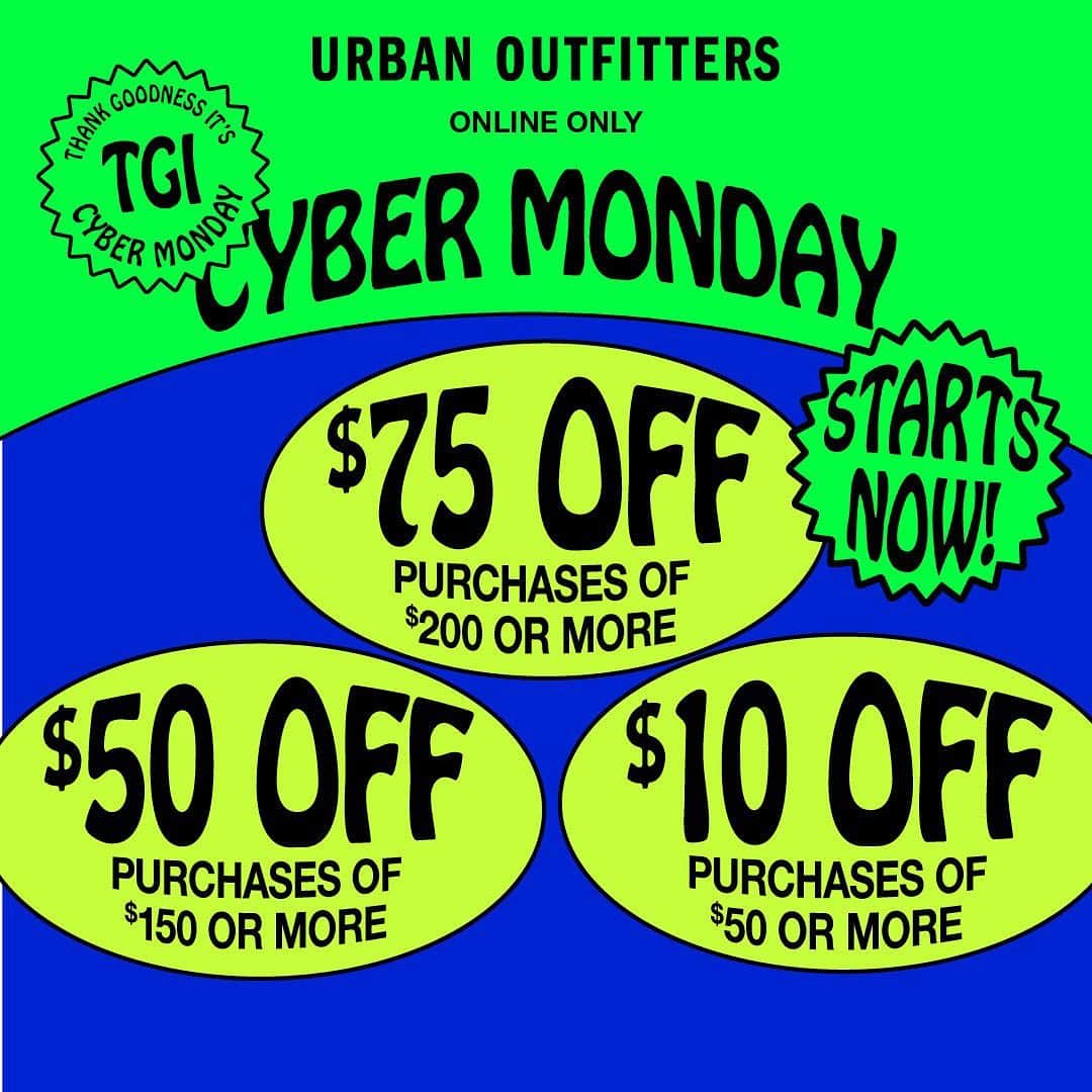 Urban Outfittersさんのインスタグラム写真 - (Urban OutfittersInstagram)「Here we go! Cyber Monday starts right now—start shopping (and saving) at the link in bio.」11月30日 9時19分 - urbanoutfitters