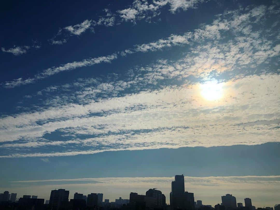 尚玄のインスタグラム：「Good morning Tokyo!! It’s freezing today but the early bird catches the worm. I will work on script all day long.   #Tokyo #Winter #Sky #東京散歩 #早起きは三文の徳」