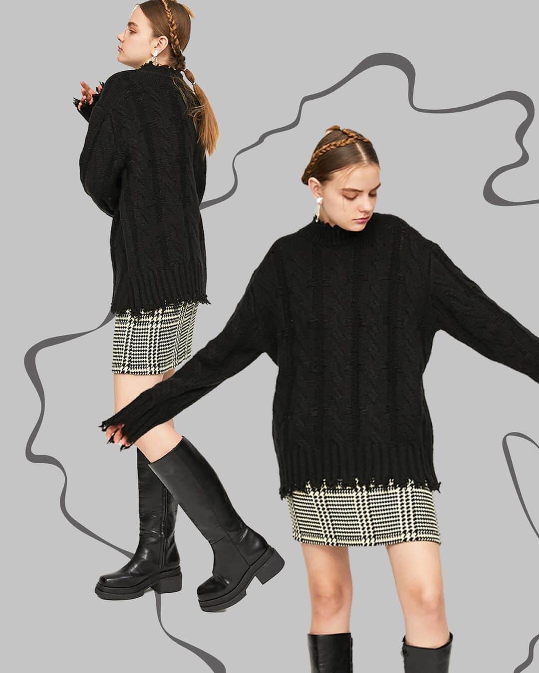 のインスタグラム：「SLY'S RECOMMEND KNIT ITEM ——————————————————— SLY店舗・SHEL'TTER WEBSTORE・ZOZOTOWNにて発売中  ☑︎DAMAGED WOOL MIX LOOSE TOPS (030DAH70-6990) BLK,BEG,O/WHT ¥9,000+tax ㅤㅤㅤㅤㅤㅤㅤㅤㅤㅤㅤㅤㅤ トレンド感のあるダメージ加工を施し一枚で印象的なデザインに。 ゆったりとしたシルエットなので、体型を気にせず着用できるのも嬉しいポイント。 ——————————————————— #SLY #SLY_fav」