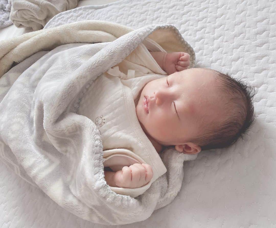 のインスタグラム：「可愛くってずーっと写真撮ってる笑📷💕  2枚目はお風呂上がりっ 髪の毛立たせてみました♡✨ 可愛すぎる😭👍💜 たまひよの服も似合うねぇ😂  今もものすごく寝てるんだけど夜中も寝てくれるかな笑笑  #likeforlike#❤️#いいね#followforfollowback#follow#me#baby#ベビスタグラム#赤ちゃん#男の子ママ#BabyBoy#love#赤ちゃんのいる生活#photo#かわいい#dog#犬#海#たまひよ#家族#family#followｍe#follow4follow#f4f#pretty#cutedog#出産#男の子#ママスタグラム #ママ」