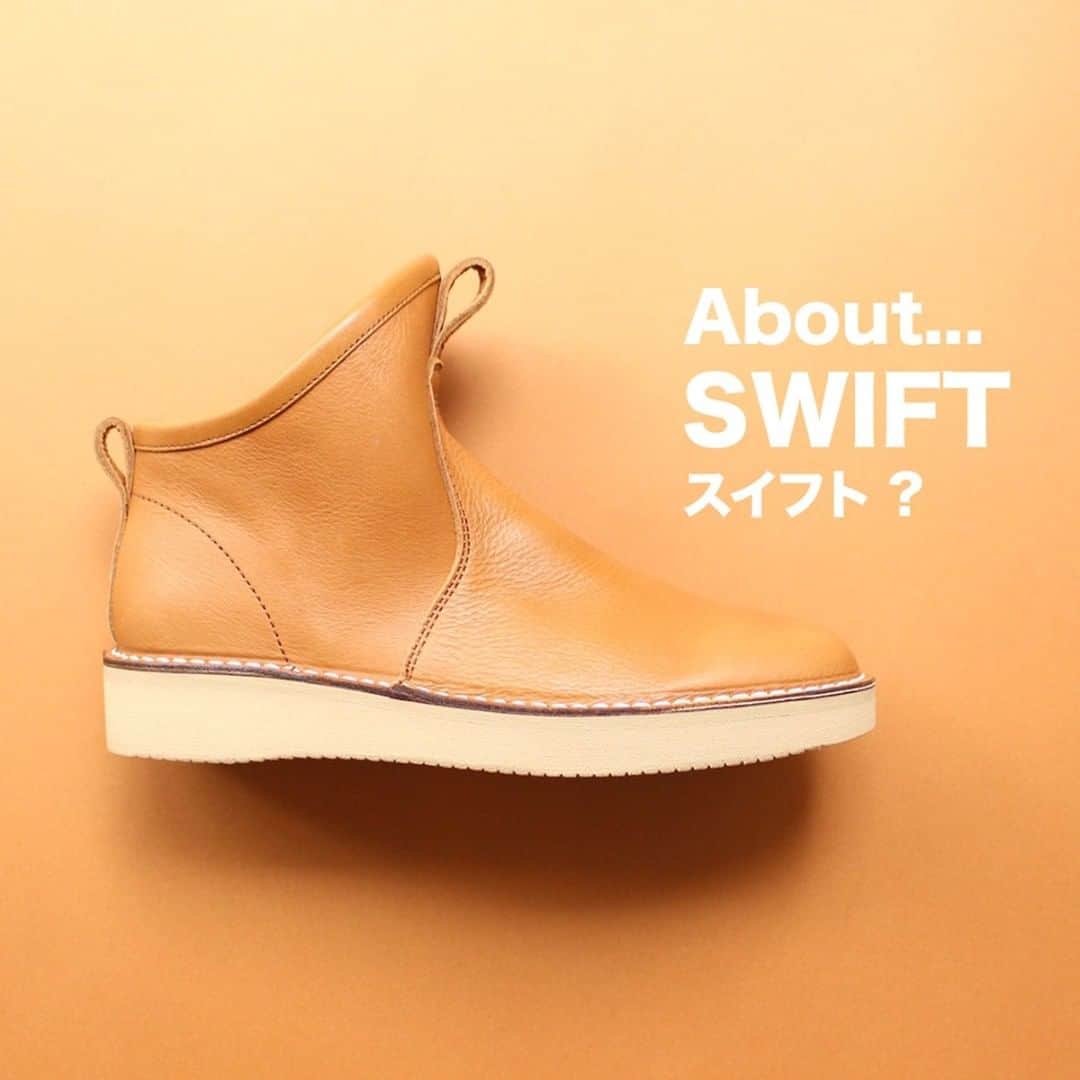 のインスタグラム：「【About...SWIFT?】  RFWのブーツ、SWIFT(スイフト) 毎年定期的にリリースしている定番のモデルです。 スリップオンタイプのシンプルなシルエットながら 履き口のカッティングが個性的なデザイン。 ソフトステアを使用し経年変化も楽しめます。 国内生産で職人の手により丁寧に作られた1足です。 秋冬のイメージが強いブーツですが、 季節問わずに活躍のできるモデルです。  公式WEBSITE ONLINE SHOP ともに特集ページをアップ！ http://www.rfwtokyo.com/20200428-2/  SWIFT MID 2 LEATHER ¥35,000＋TAX MADE IN JAPAN  www.rfwtokyo.com  #rfw #rfwtokyo #rhythmfootwear #sneaker #sneakers #kicks #instashoes #instakicks #sneakerhead #sneakerheads #nicekicks #sneakerfreak #kickstagram #2020aw #autumn #winter #renewal #tokyo #shibuya #東京 #渋谷 #rpm #rhythmprimarymarket」