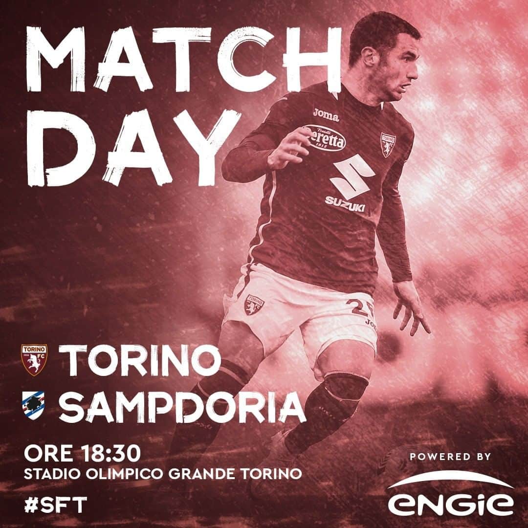 トリノFCさんのインスタグラム写真 - (トリノFCInstagram)「⚽️MATCH DAY 🆚Sampdoria 🏟Stadio Olimpico “Grande Torino” ⌚️Ore 18.30  #TorinoSampdoria #SFT」11月30日 17時43分 - torinofc1906