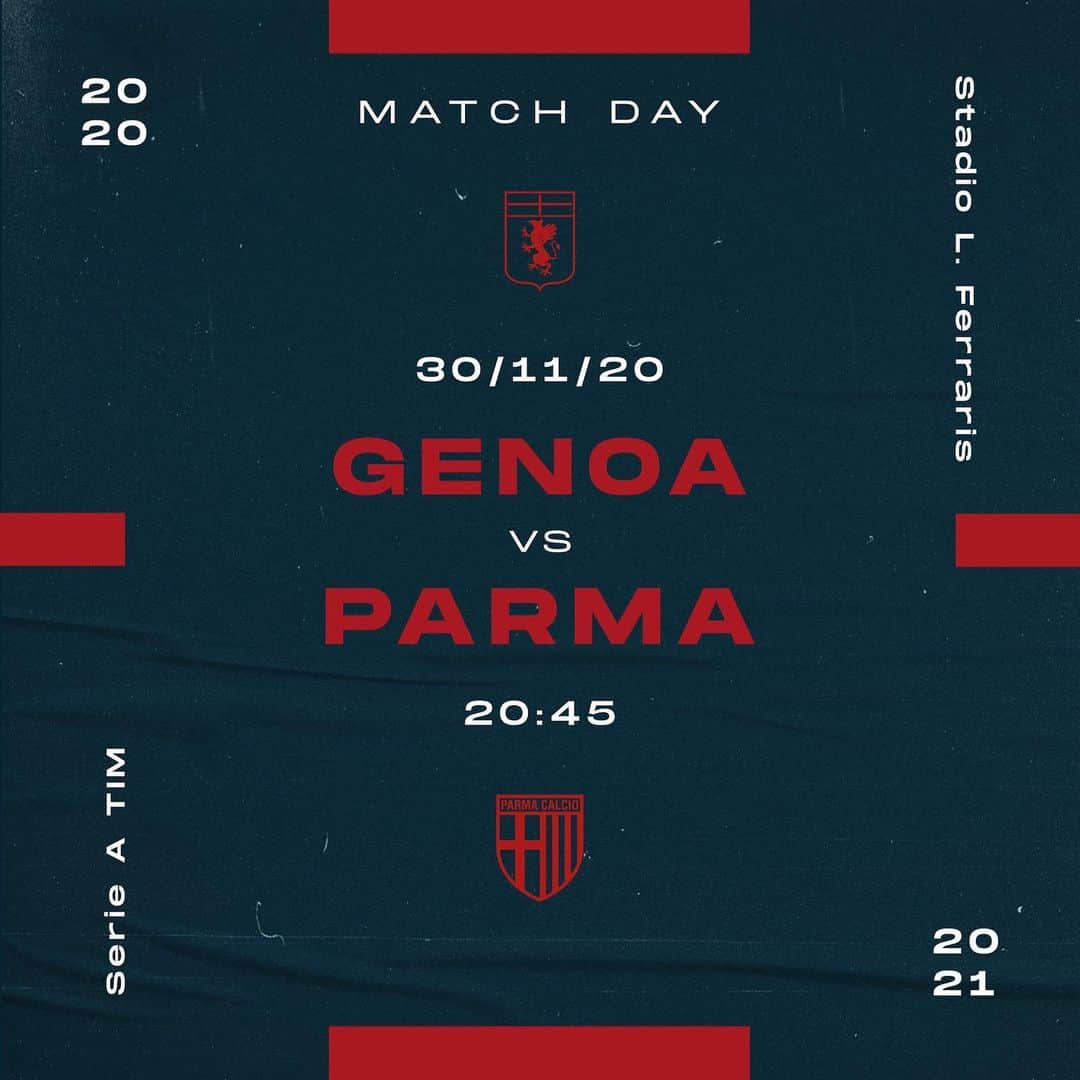 ジェノアCFCさんのインスタグラム写真 - (ジェノアCFCInstagram)「🔴🔵 #GenoaParma  🏆 @seriea   💪 Forza, Grifone!」11月30日 18時04分 - genoacfc