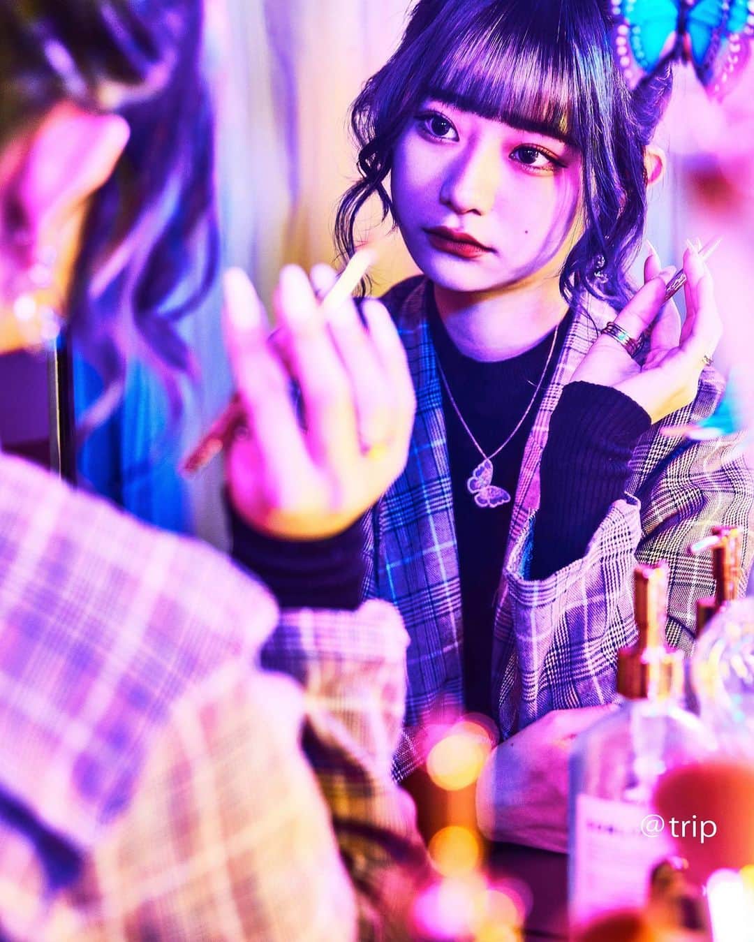 かれんのインスタグラム：「カワイイだけじゃなくて毒々しい感じが最高に強い ･ ･ この日が世界一可愛かった ･ ･ @cmnt_rei  無敵Karen.にしてくれてありがとうございました‪︎❤︎‪︎」