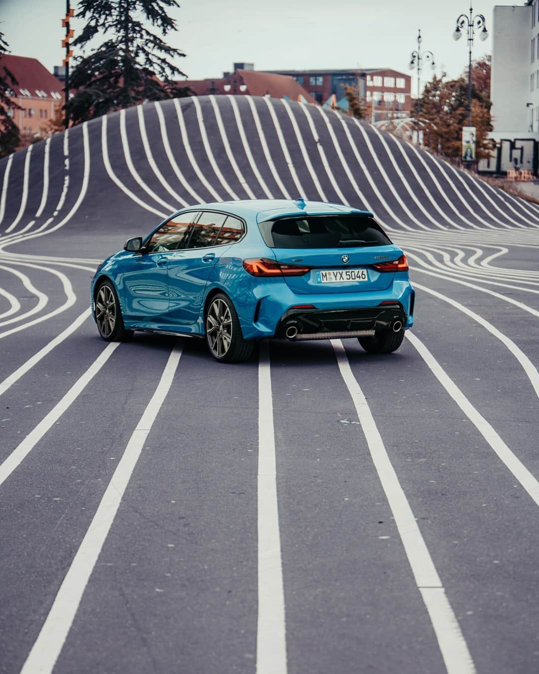 BMWのインスタグラム：「Eventually, every trail will somehow lead to your goal.  The BMW 1 Series. #THE1 #BMW #1Series __ BMW M135i xDrive: Fuel consumption in l/100 km (combined): 7.1–6.8. CO2 emissions in g/km (combined): 162–155. Further information: www.bmw.com/disclaimer.  	 Acceleration (0-100 km/h): 4.8 s. Power: 225 kW, 306 hp, 450 Nm. Top speed (limited): 250 km/h.」