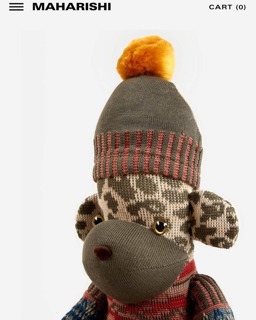 アヤメのインスタグラム：「Ayame Sockmonkey portrait🧦🖼 Go @maharishi online store🔥ソックモンキーポートレイト #劇画タッチ #maharishi #mensspcks #ayamesockmonbear #sockmonkey #ayamesocks」