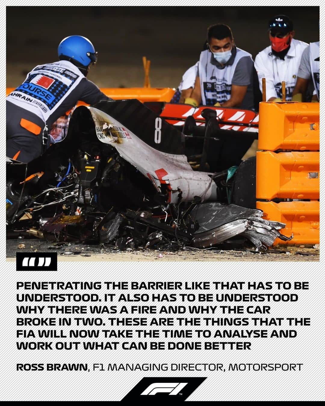 F1さんのインスタグラム写真 - (F1Instagram)「Ross Brawn praises the bravery and dedication of the marshals and medical staff after Romain Grosjean's crash, and explains the FIA's next steps in analysing the incident  #F1 #Formula1 #Motorsports」11月30日 21時41分 - f1