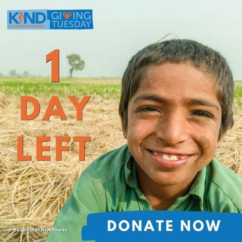 ブリジット・リーガンのインスタグラム：「Join me and @supportKIND on Instagram live for #GivingTuesday tomorrow 5pm EST! We’ll be talking about what they do, how they do it and how we can help! 🙏」