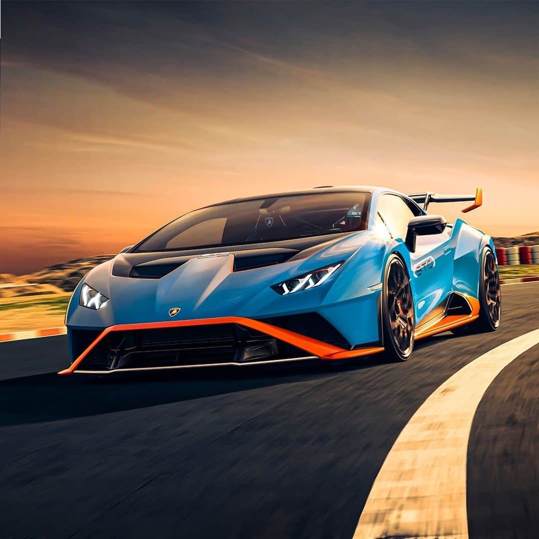 ランボルギーニのインスタグラム：「Finally, adrenaline on the road has a name: Huracán STO. Its special signature? A 640 CV engine born on the racetrack but destined for road use.   #Lamborghini #HuracanSTO」