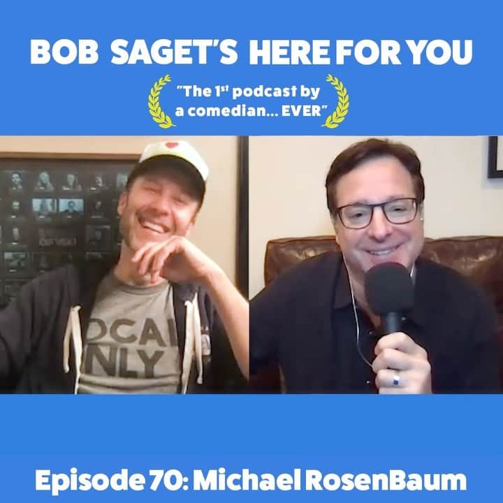 ボブ・サゲットのインスタグラム：「TODAY’S PODCAST with @themichaelrosenbaum is funny and meaningful for us both, titled, “Michael Rosenbaum and Bob Discuss Redefining Their Purpose During Hard Times.”  SUBSCRIBE & LISTEN at:  apple.co/BobSaget   @ApplePodcasts @iTunes @AppleMusic @studio71us @studio71uk @studio71it @studio71fr #comedypodcast」