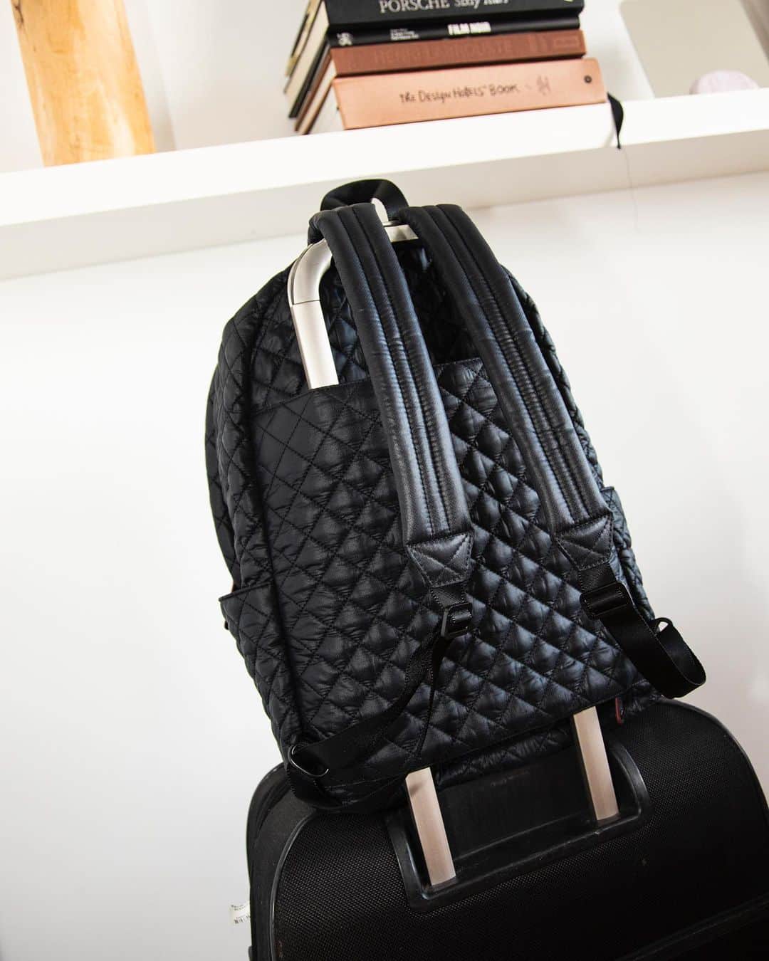 MZウォレスのインスタグラム：「#CyberMonday release! JUST IN. We've given our top-selling Metro Backpack the Deluxe treatment, adding our signature luggage sleeve (and an interior laptop sleeve) to make it your all day, every day go-to. Tap to shop!」