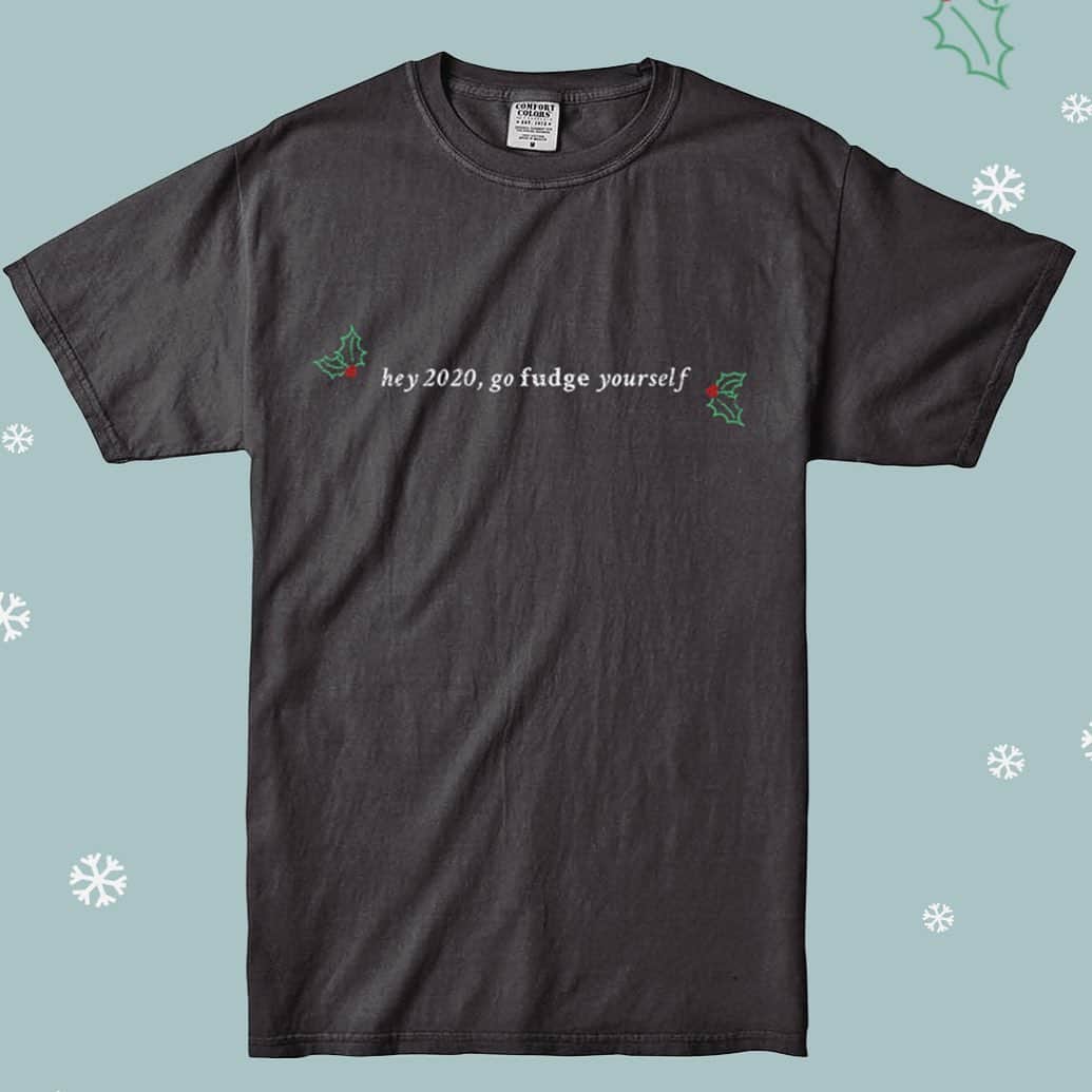 イングリッド・マイケルソンのインスタグラム：「Sexy Deal Alert!  Cyber Monday Sale!  Get the new LIMITED print “Hey 2020 go fudge yourself” t-shirt for only $20!  Add a Holiday hop ticket and pay just $30 total!  And since it’s the season of giving we are holding this sale all week!  Comfort Colors tees are super soft and worn in already. We are only gonna make a few so get em while they are on SALE.  Merch link in bio. #gofudgeyourself」