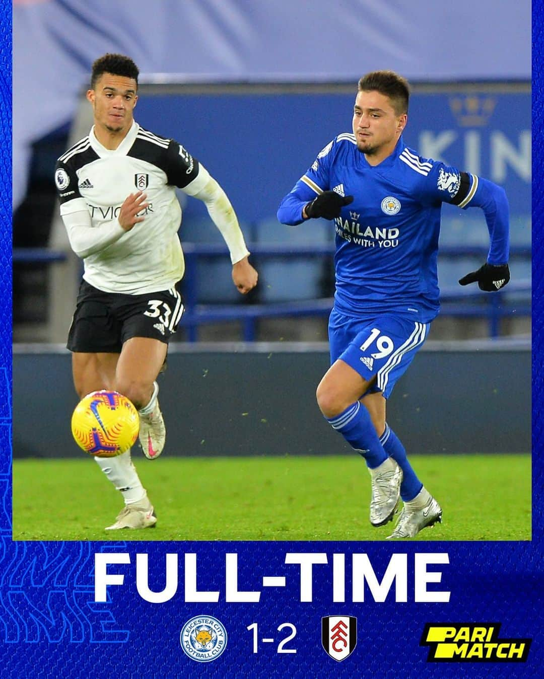 レスター・シティFCさんのインスタグラム写真 - (レスター・シティFCInstagram)「Defeat for Leicester at home.  Full-time sponsored by @parimatch ⏱  #LeiFul • #lcfc • #PL」12月1日 4時27分 - lcfc