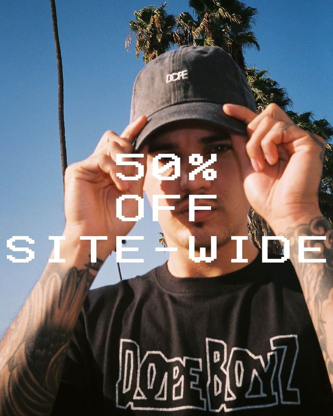 DOPEのインスタグラム：「🔥50% OFF SITE-WIDE TODAY ONLY🔥」
