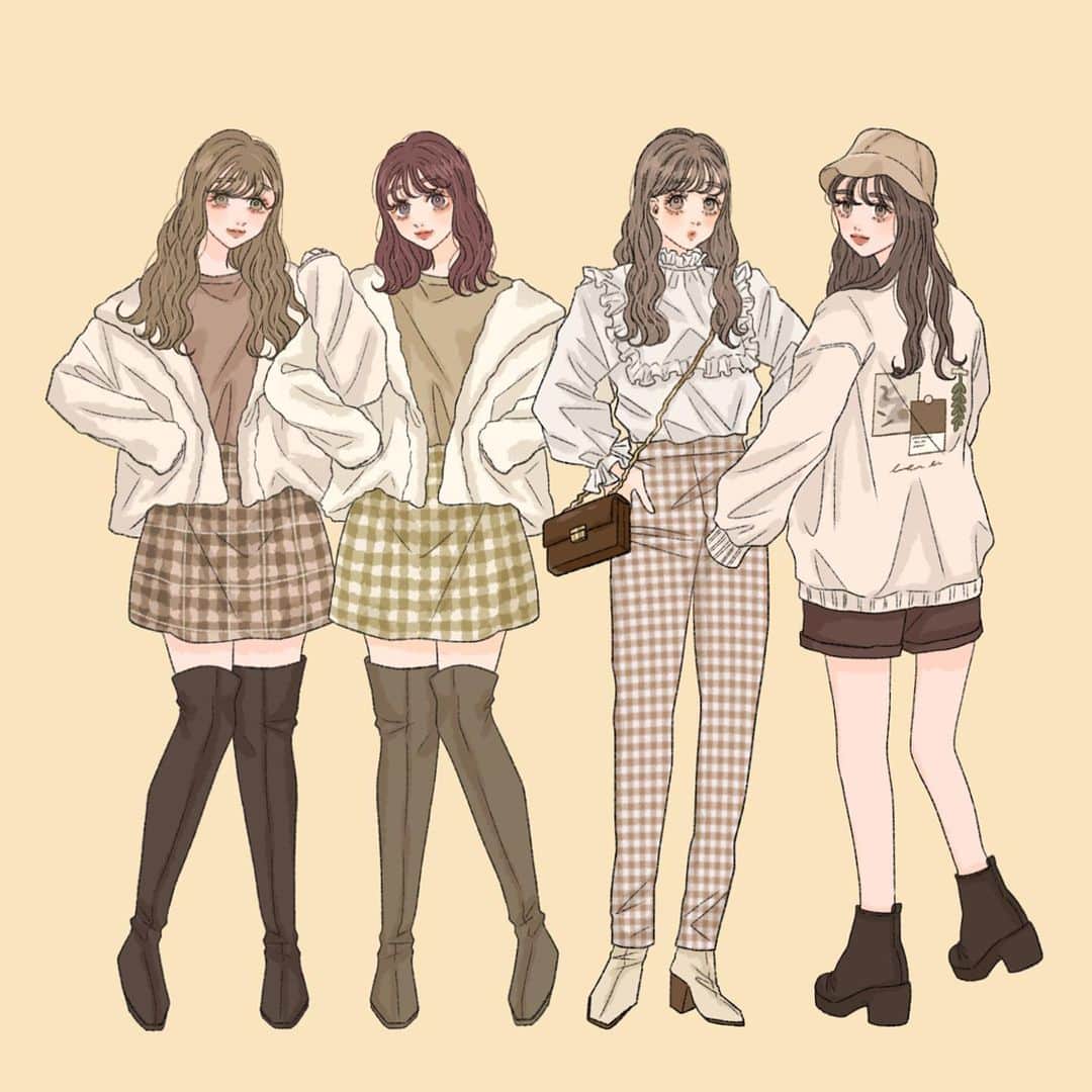 Asukaさんのインスタグラム写真 Asukainstagram Allguで出来る 韓国っぽコーデまとめてみた 今年もguアイテムは可愛いデザインたくさんでしたね 来シーズンも楽しみ こちらのイラストは ライフスタイルメディアmichill Michill Official