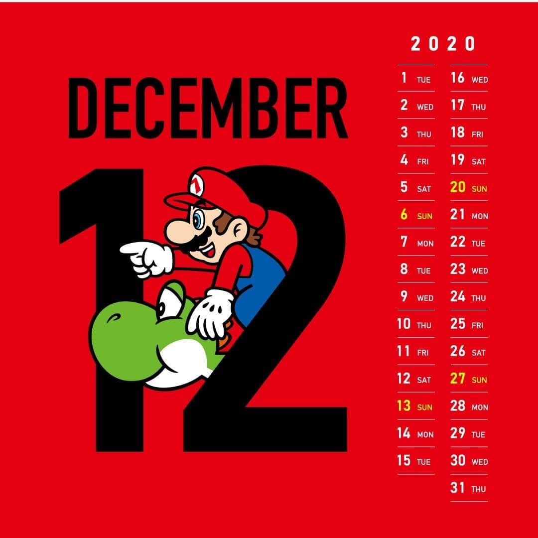 任天堂さんのインスタグラム写真 - (任天堂Instagram)「#2020年 #12月のカレンダー #マリオ #MARIO #December #calendar」12月1日 10時09分 - nintendo_jp