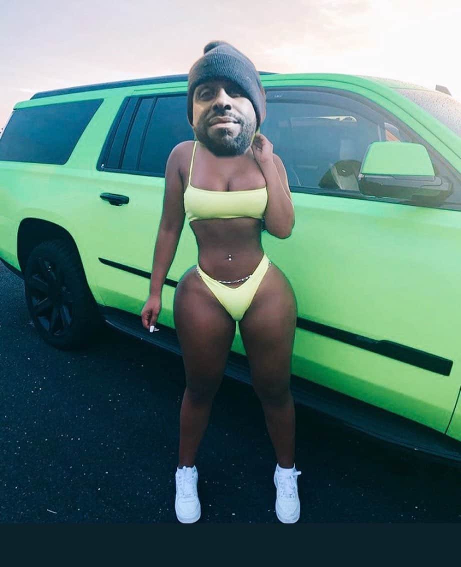 ファンクマスター・フレックスのインスタグラム：「PAUSE: Hahahaah! Y’all couldn’t put me in some Jordan’s? We could of done the Challenger Hellcat Redeye? @dodgeofficial 😂😂😂😂😂😂😂😂 via: @lilduval」