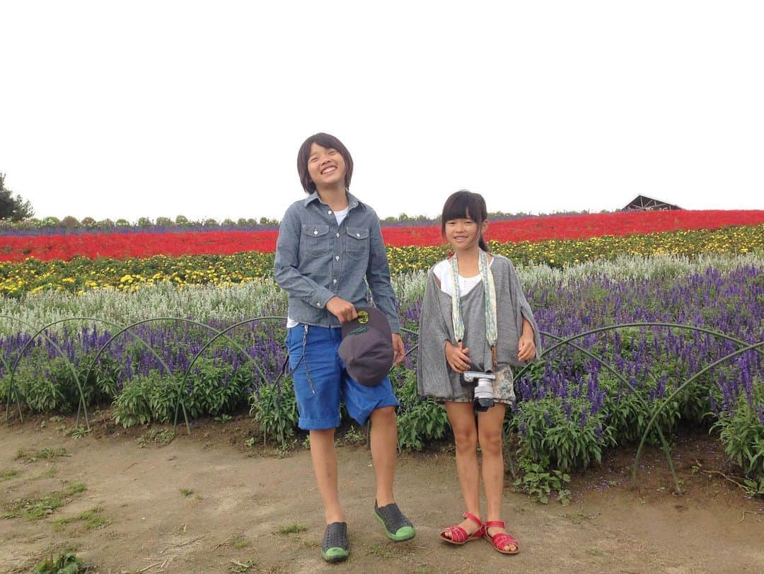 黄川田としえさんのインスタグラム写真 - (黄川田としえInstagram)「\\北海道の皆さま〜📣//  本日、札幌テレビの「どさんこワイド179」に少しだけ出演させていただきます。（リモート収録で取材していただきました🙏）  北本アナウンサー（男性）にホットプレートでできるスイーツを伝授させて頂きました🍫人生初のスイーツ作りだそうです！どうなったかな〜。。。成功したかな。。。 ４時ごろ放送とのことなので、よろしければぜひご覧ください。  どさんこワイド、札幌に住んでいるとき良く見てたからすごく懐かしい気持ちになりました！  写真は北海道旅行のひとコマで美瑛かな。 子どもたち小さくて可愛い。 またみんなで北海道に遊びに行ける日を楽しみにしていよう！！！  #兄妹 #rairico #tottorairico #北海道大好き」12月1日 15時01分 - tottokikawada