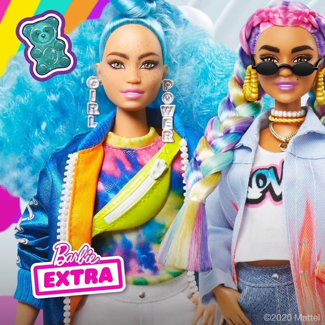 バービーのインスタグラム：「When it comes to fashion, we’ve got the looks. 👛 Introducing two new friends to the #BarbieEXTRA collection. Shop now!」