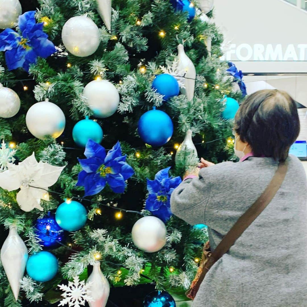 結城さなえさんのインスタグラム写真 - (結城さなえInstagram)「🎄❄️☃️ 由美子さんは丸いオブジェに夢中。  #12月　ですね #クリスマス #クリスマスツリー #ブルー #20201201 #christmas  #christmastree  #本日の由美子 #映画 #サイレントトーキョー　も #よろしくお願い申し上げます」12月1日 20時07分 - yuukisanae
