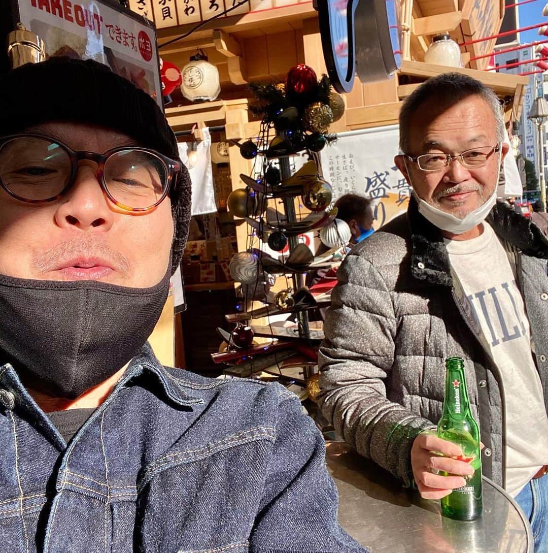 江口寿史のインスタグラム：「12月の始まりとテンホーさんと伊吹うどん。」