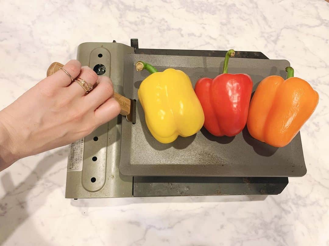 Miku Hirata 平田未来さんのインスタグラム写真 - (Miku Hirata 平田未来Instagram)「#healthylife 🫑🍅  #脂が落とせるヘルシー鉄板 を使ってみました♡ 12月になりましたね🎄 アウトドアはしたいけど、寒くて長いこと外出も難しくなってきました🏕  鉄板を使うとどことなく、キャンプとかバーベキューをしている気持ちになります‼︎  今回はお野菜で、カラフルなパプリカを焼いてみました✨ 鉄板は、最初に軽く水洗して、野菜の廃棄する部分で一度炒めてから食べる食材を焼きました💐  新鮮な野菜の味がして かつ、キッチンもいつもと違う雰囲気に😊  使用後は洗剤ではなく、たわし等で水洗いし、水を切った後は、オリーブオイル等を塗って保管します♡鉄板が熱いうちに水洗いするほうが 汚れは落ちやすいです✨  アウトドア用として、外で使用する場合、簡易的なカセットコンロが必要です👍  私は今回は室内でコンロを使用してみました‼︎ 詳細は下記のURLからもみれます🥰  https://www.makuake.com/project/axelparts/  今月も元気に過ごしましょうね‼︎  ※後半は動画載せました✨ シンプルにこのまま食べました😋  #アウトドア #キャンプ初心者 #外遊び #キャンプ飯 #キャンプ道具 #キャンプギア #makuake販売中　 #おうちごはん #おうちでごはん #パフリカ #野菜レシピ #カラフル野菜 #おうち時間を楽しく  #ルクルーゼのある食卓 #ルクルーゼ鍋」12月1日 21時05分 - miku.hirata