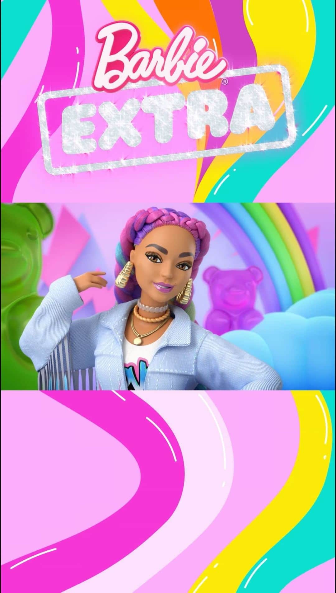バービーのインスタグラム：「Oh. My. Wow! 📣 Get loud with new music and more looks from #BarbieEXTRA.」