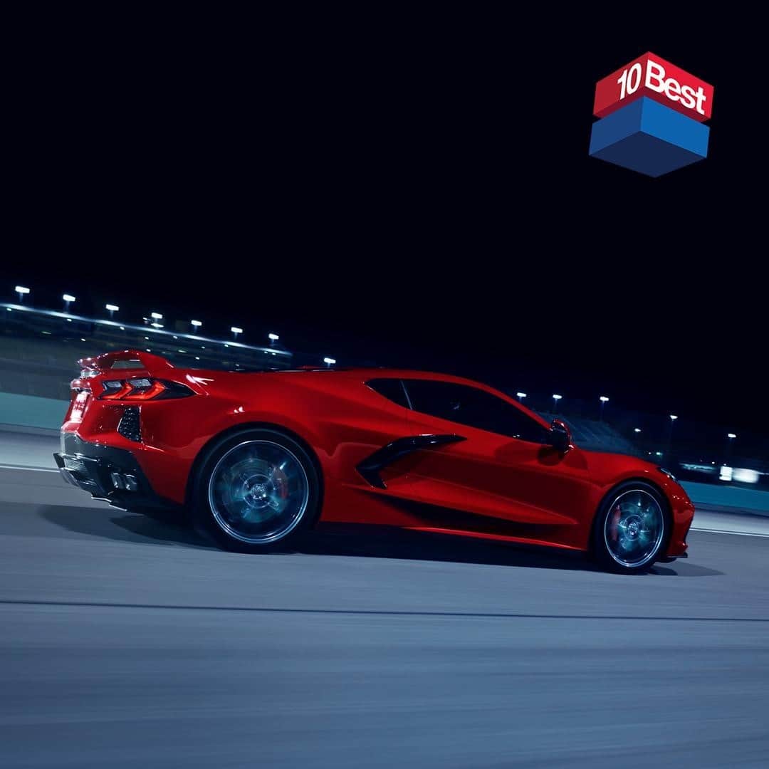 Corvetteのインスタグラム：「We’re revved up over the news. The 2021 #Corvette #Stingray made the @caranddriver #10Best list. #Vette #C8」