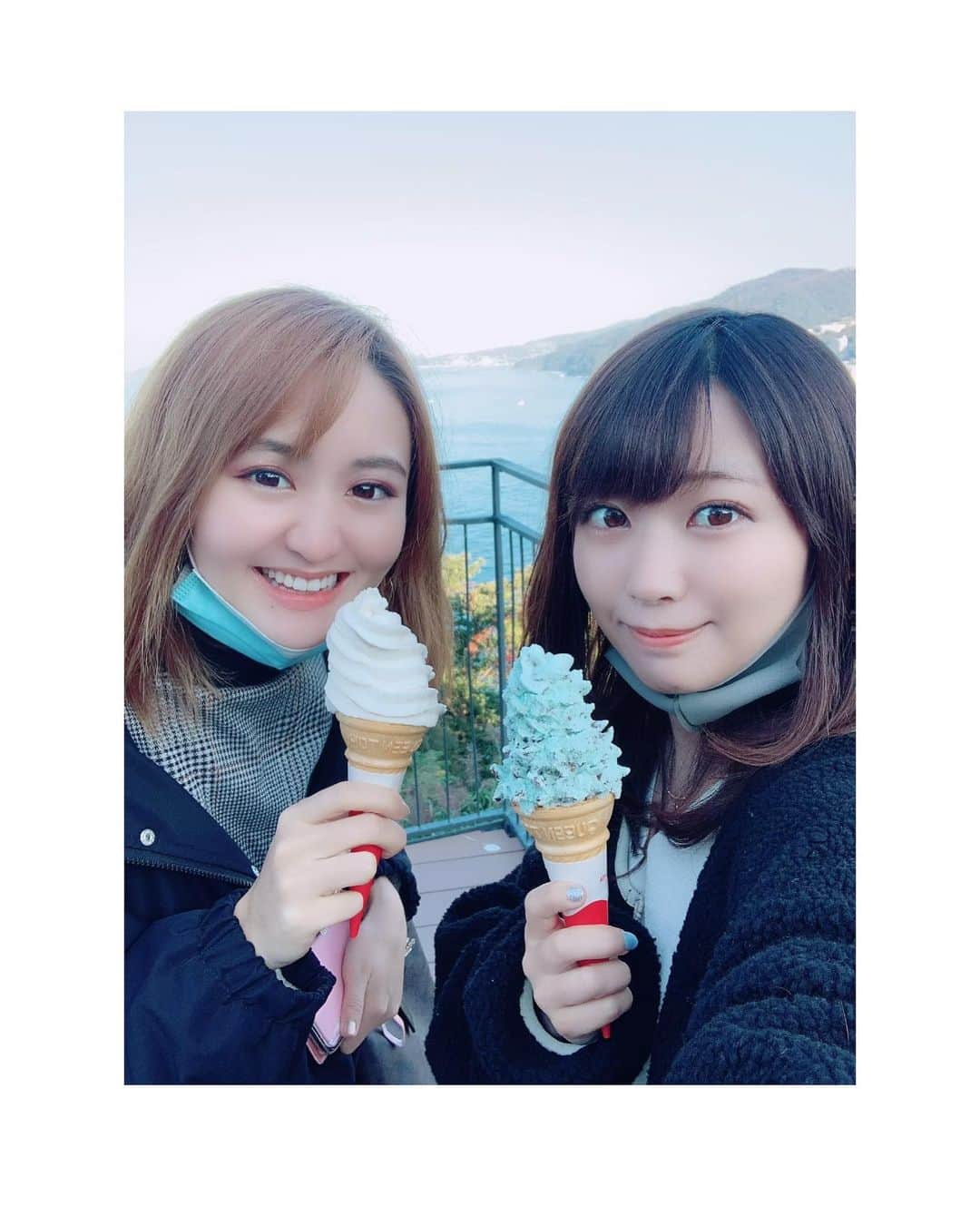 のインスタグラム：「：あんちゃん。  ちょと前のわたしたち🍒  はやくあんちゃんに会いたいなあ。 会えるかなあ？  #お出かけ #海 #アイス #思い出 #goto」