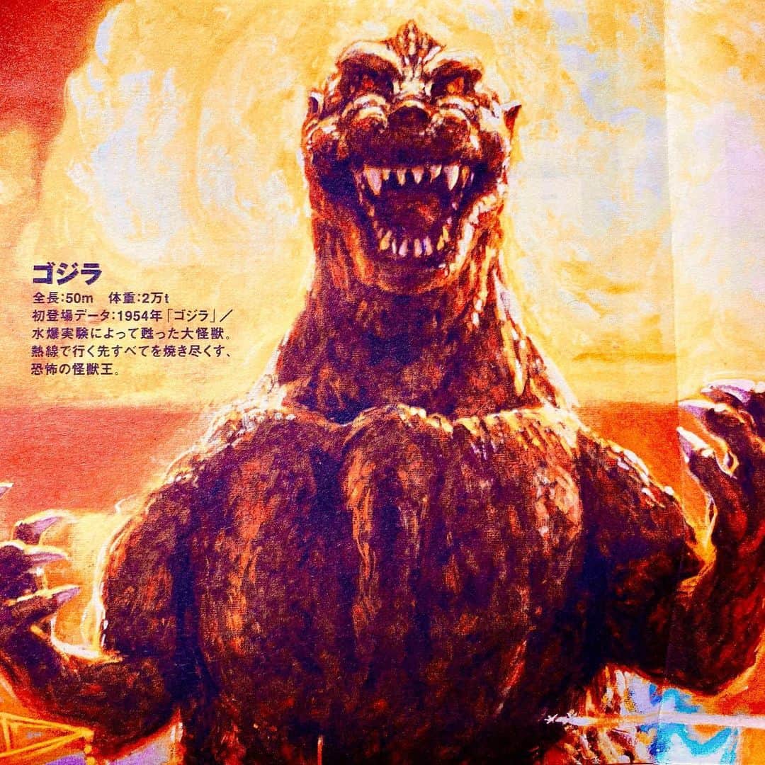 のインスタグラム：「水爆大怪獣 FINAL WARS公開時のフリーペーパー #ゴジラ #ゴジラfinalwars  #さらばゴジラ #godzilla #godzillafinalwars  #生頼範義  #きのこ雲 #原爆 #atomicbomb  #Monster #怪獣 #figure #ぎわちん」