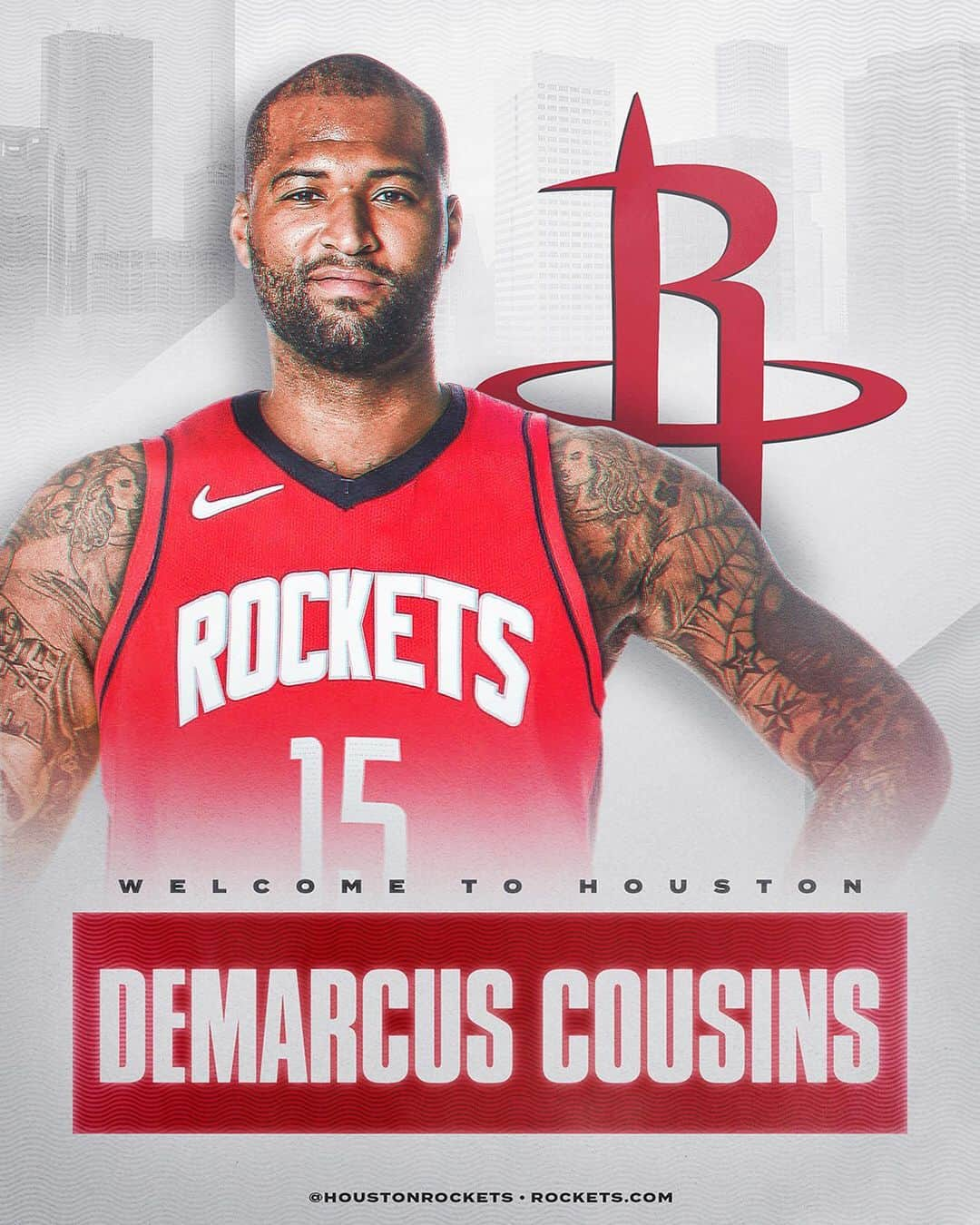 ヒューストン・ロケッツさんのインスタグラム写真 - (ヒューストン・ロケッツInstagram)「OFFICIAL: Welcome to the squad, @boogiecousins!」12月2日 4時05分 - houstonrockets