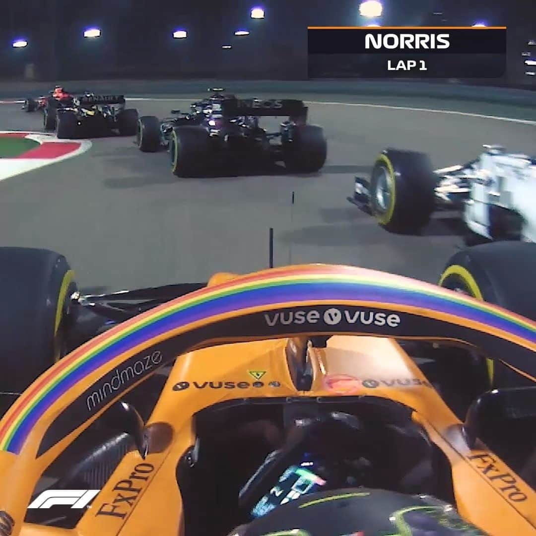 のインスタグラム：「Lando's start 💪  #F1 #Formula1 #BahrainGP #LandoNorris @landonorris @mclaren」