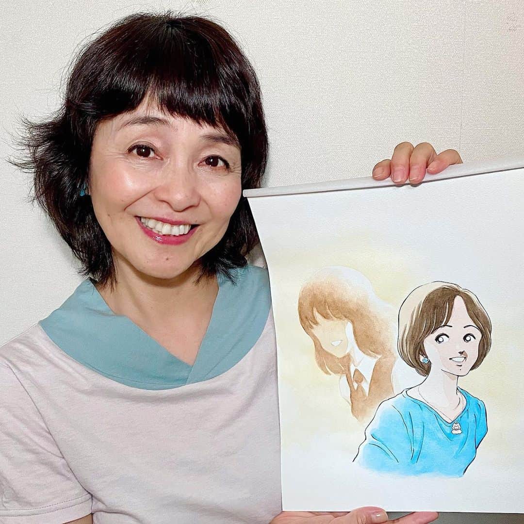 日髙のり子のインスタグラム：「👏👏👏﻿ ジャジャーン✨✨原画初公開〜❣️﻿ ﻿ 40周年記念のベストアルバム﻿ 『Noriko Hidaka All Time Best ～40 Dramatic Songs～』﻿ ジャケットイラストは #あだち充 先生ということで、こちらが夏に届いた あだち先生の原画です😍﻿ ﻿ あだち先生の生原画を拝見したのは初めて！﻿ 優しい、柔らかい、淡い色づかいが心に刺さります😂﻿ 素敵過ぎる〜💓💓﻿ 手にした瞬間、本当に嬉しかったの。﻿ あだち先生、ホントにホントにありがとうございました〜❣️﻿ ﻿ 私の40年がギュギュッと詰まったベストアルバム。﻿ 皆さんの心に刺さるのはどの曲でしょうか？﻿ 12月2日、本日発売です‼️﻿ ぜひぜひチェックしてくださいね🤗﻿ ﻿ #日髙のり子 #ベストアルバム﻿ #AllTimeBest #nonko40th」