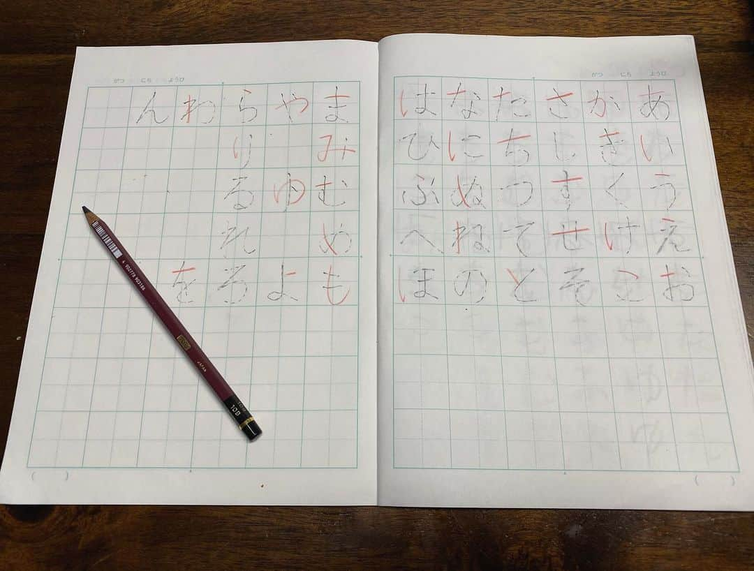 中鉢明子さんのインスタグラム写真 - (中鉢明子Instagram)「#10B✏️ It will be a good exercise for me😂 I made Japanese Alphabet Tracing Worksheet  for my daughter👍 #マミー手書きのひらがな練習シート　私にとっても字を書くいい練習だ🤣 #娘のひらがな練習シート #手書き #アナログ  海外子育てならではのあるあるかな #日本語は書き順が命 そして#持ち方と姿勢 #5歳 #海外子育て#日本語育児」12月2日 10時52分 - akiko_harlem