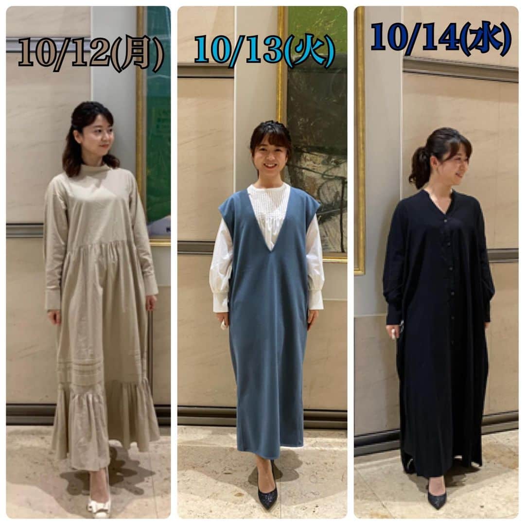 のインスタグラム：「2020.10.12(月) &13(火)&14(水) #日本テレビ　「バゲット」 #日テレバゲット #衣装  #ワンピース  #ブラウス　#トップス @brownandstreet_official  #brownandstreet  #日テレ #テレビ衣装 #気象予報士 #お天気キャスター #気象キャスター  #weathercaster #weatherforecaster  #今日の衣装　#きょうの衣装　#今日の服 #今日のコーデ　#今日のスタイリング  #コーディネート　#153cm #低身長コーデ  #ootd #ootdfashion #ootdstyle  #fashion」