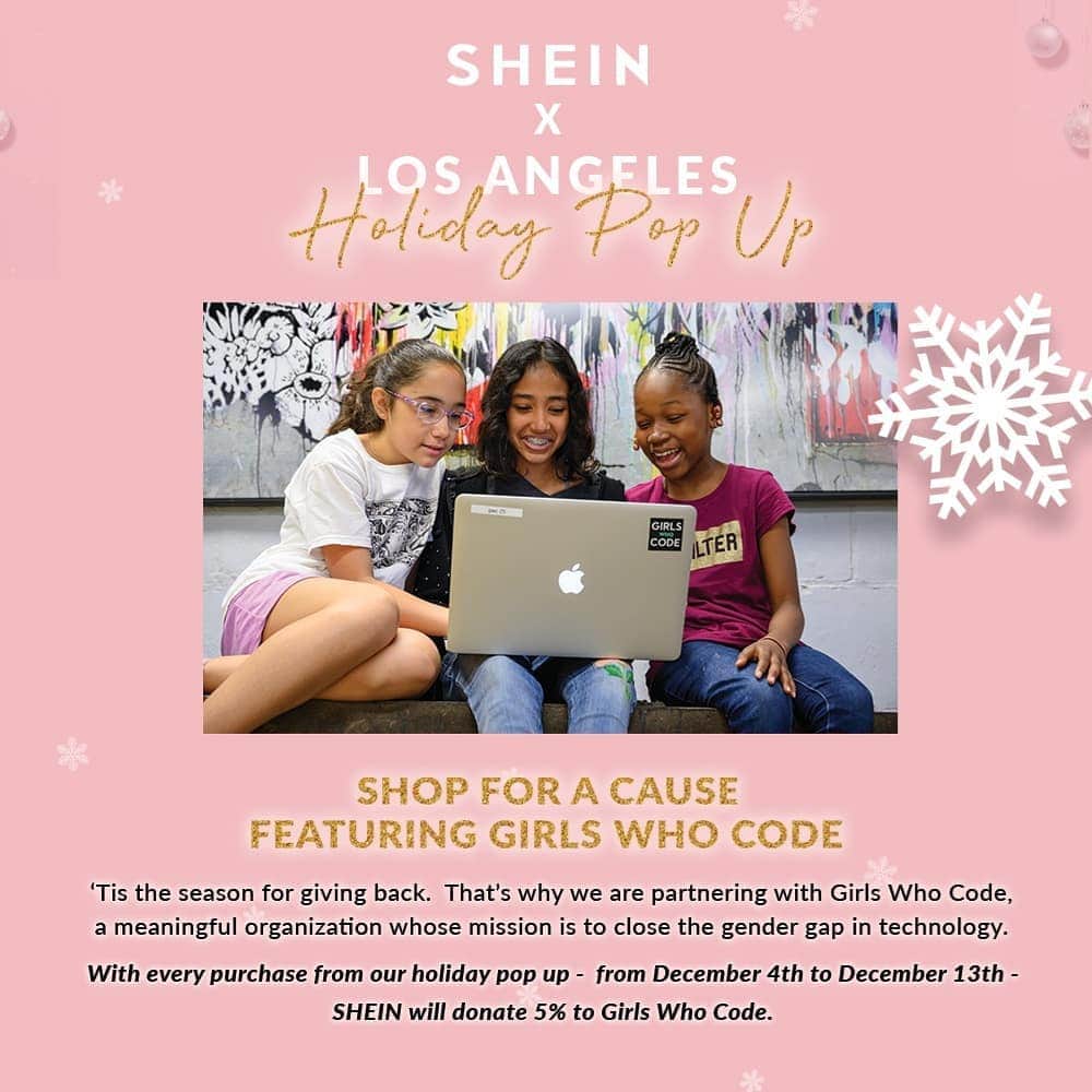 SHEINさんのインスタグラム写真 - (SHEINInstagram)「☀ We’re back and better than ever!  This year, #SHEINTogether is donating 5% of all Pop-Up sales to Girls Who Code, a meaningful organization whose mission is to close the gender gap in technology.  🛍To make sure you're shopping safely, we are now taking appointments so you can shop til ya drop! Please check out @shein_us for more info on booking your time. Walk-ins are limited and are first come, first served!💞  Your safety is our #1 concern and we wanted to create a safe and fun environment for you guys to shop! Swipe to see our list of precautions we’re taking in the store!   ✨ *GIVEAWAY ALERT*✨  ✈ Come shop our newest trends just in time for the Holiday season! We can’t wait to meet more of our LA #SHEINbabes this year!🤳  Help us spread the word and WIN a gift card or Free Shipping along the way!  How To Enter: 1. Must be following @sheinofficial and @shein_us🌸 2. Repost this announcement on your IG and include the hashtag #SHEINcaresLA 3. Tag 3 friends in the comments below!👯‍♀️  🎁Prizes:  1 Winner - $300 2 Winners will each win - $150 2 Winners will each win - $100 5 Winners will each win - $50 5 Winners will Receive Free Shipping for a YEAR! 💖  Winners Announced 12/22 on @shein_us.  Good luck babes!! 💞」12月2日 20時56分 - sheinofficial