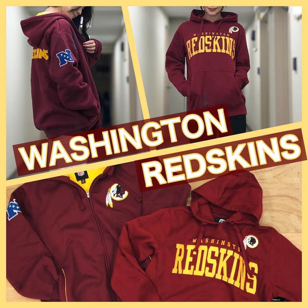 セレクションスタッフのインスタグラム：「.﻿ #redskins ﻿ ﻿ 希少なレッドスキンズアイテムがまたまた入荷しました🔥‼︎﻿ 前回UPしたアウターも気づいたら売れていて😬﻿ 今日UPするのは軽めのアウターですが、前回のように厚手のどっしりアウターも限定数で入ってます！ ﻿ ﻿ ﻿ この2枚はS.Mでそんなにサイズ差がなかったのでSきてみました！﻿zipパーカーは中フワモコです☁️✨ ﻿ ﻿ model:166cm Ssize﻿ ﻿ ﻿ ﻿ #nfl #アメフト #アメフトが好きだ #ナイキ  #スポーツコーデ #セレクション新宿 #セレクション大阪 #レッドスキンズ #ワシントンレッドスキンズ #washingtonredskins #washingtonfootballteam  #パーカー #フーディー」