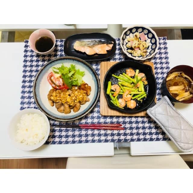 山田真以のインスタグラム：「#真以食堂 #真以ごはん 備忘録🍴 ヴァンフォーレ、ナイス勝利👏👏👏 陸くん2点目おめでと〜☺️✨ #おうちごはん#家ごはん#夕食#instafood#foodstagram#dinner#cooking」