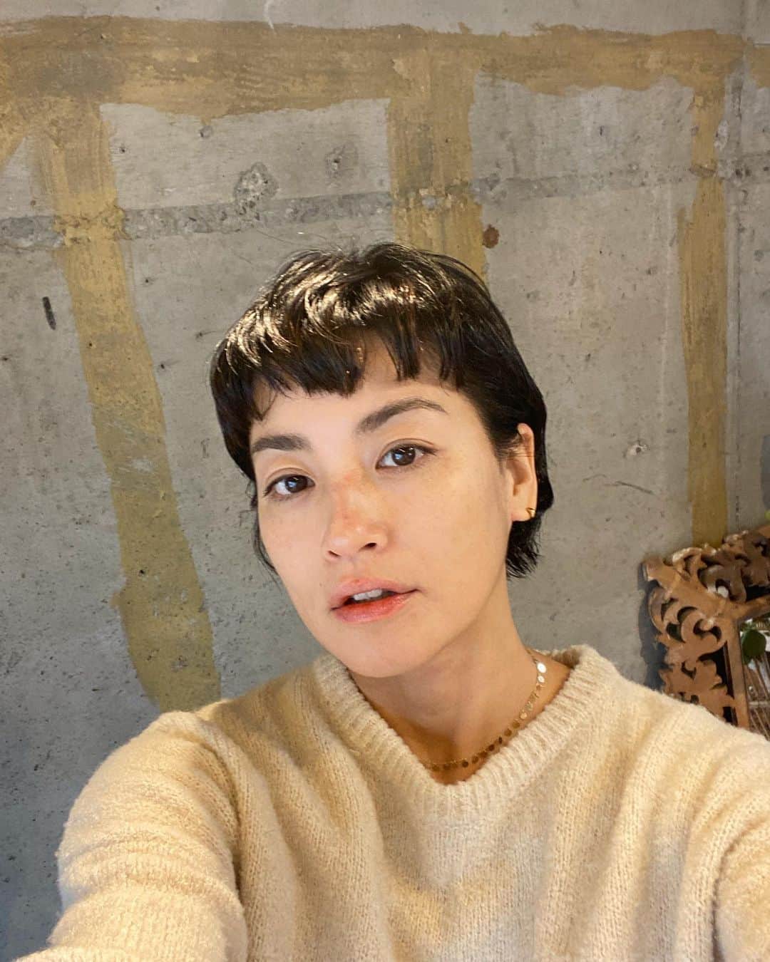 桃生亜希子さんのインスタグラム写真 - (桃生亜希子Instagram)「新年に向けて、やっぱりなんか変えたくて　やったことない髪型に挑戦。笑 　まだ自分でもよく分かってないけど、似合うように気を引き締めて、楽しみながらがんばります😂 　軽くなった〜！  #deska  #初挑戦　#リフレッシュ #newhaircut #newhair #newyear」12月2日 13時49分 - pinokosugar