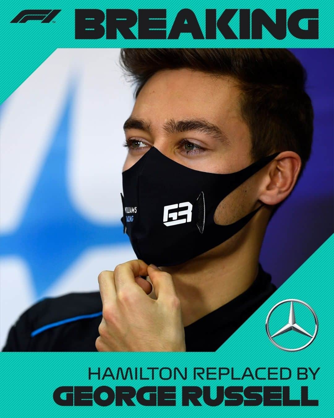 のインスタグラム：「BREAKING: George Russell will drive for Mercedes in place of Lewis Hamilton at this weekend's Sakhir Grand Prix. Jack Aitken steps up for Williams.  #F1 #Formula1 #SakhirGP #GeorgeRussell #LewisHamilton #JackAitken」